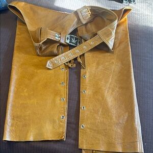 Tan Leather Chaps with Belt